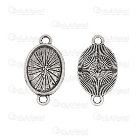 1413-2067-WH - Metal Bezel Cup Link 10x14mm Oval Antique Nickel 20pcs 1413-2067-WH,Findings,Bezel - Cabochon Settings,20pcs,Metal,Bezel Cup Link,Oval,10X14MM,Grey,Antique Nickel,Metal,20pcs,China,montreal, quebec, canada, beads, wholesale