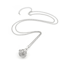 1413-2305-01 - Metal Bola Pregnancy Pendant Chain Necklace 32'' Nickel Round pendant with swirls patterns (15mm harmony ball only) 1 pc 1413-2305-01,Chains,Metal,Nickel,Metal,Bola Pregnancy Pendant,Chain,Necklace,32'',Nickel,1 pc,China,Round pendant,with swirls patterns,(15mm harmony ball only),montreal, quebec, canada, beads, wholesale