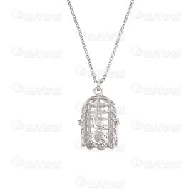 1413-2306-13 - Metal Bola Pregnancy Pendant Chain Necklace 42\" Nickel pendant Bird Cage 1 pc 1413-2306-13,montreal, quebec, canada, beads, wholesale