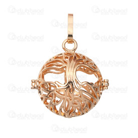 1413-2306-17KGL - Bola de grossesse Métal Pendentif Rond avec Motif Arbre de Vie (carillon 15mm seulement) Or KC 1 pc 1413-2306-17KGL,Bolas de grossesse,montreal, quebec, canada, beads, wholesale