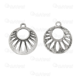 1413-5000-005 - Pendentif de Fantaisie Métal Nickel 19mm Rond 10pcs 1413-5000-005,montreal, quebec, canada, beads, wholesale