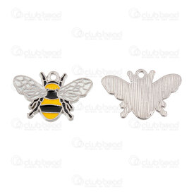 1413-5010-15 - Metal Metal Pendant Bee 16.5x26x2mm Color Filling with 1.5mm loop Natural 10pcs 1413-5010-15,Pendants,Metal,montreal, quebec, canada, beads, wholesale