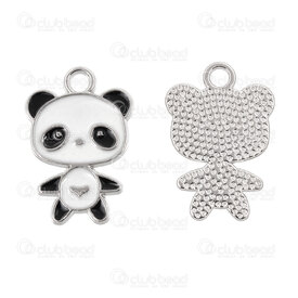 1413-5010-17 - Animal Metal Pendentif Panda 21.5x19.5x1.5mm Remplissage Color Naturel 10pcs 1413-5010-17,1413-5,montreal, quebec, canada, beads, wholesale