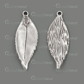 1413-5011-05 - Nature Metal Pendant Leaf 35x13mm with Loop Natural 20pcs 1413-5011-05,Pendants,Genuine leaf,montreal, quebec, canada, beads, wholesale