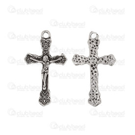 1413-5012-11 - Spiritual Metal Pendant Holy Cross 28x18mm Nickel 10pcs 1413-5012-11,saints,montreal, quebec, canada, beads, wholesale