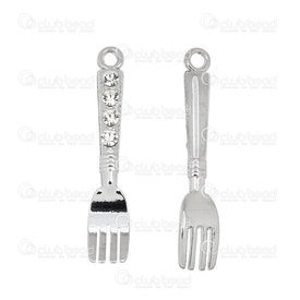 1413-5029 - Metal pendant Fork with rhonestone 34x7mm Nickel 10pcs 1413-5029,montreal, quebec, canada, beads, wholesale