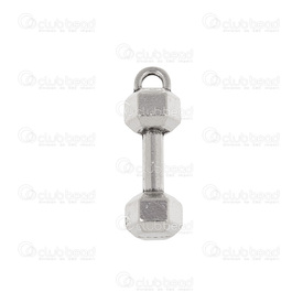 1413-5031 - Metal pendant dumbbell 22x8mm Silver 20pcs 1413-5031,dumb,montreal, quebec, canada, beads, wholesale