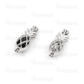 1413-5035-03 - Metal Pendentif Cage pour Bille 8mm Rond Motif Ananas 22x11mm Nickel 5pcs 1413-5035-03,Cage,montreal, quebec, canada, beads, wholesale