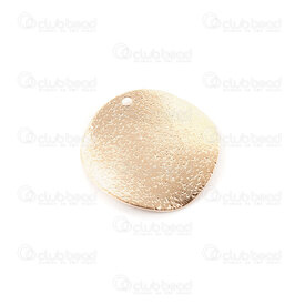 1413-5037-GL - Brass Pendant Plate Round 20x0.5mm Curved 1.5mm hole Stardust Gold 20pcs 1413-5037-GL,Pendants,Metal,montreal, quebec, canada, beads, wholesale