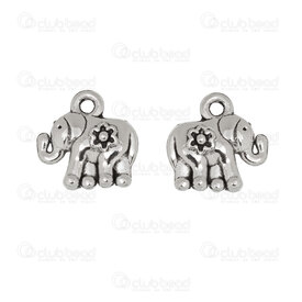 1413-5110-11 - Animal Metal Charm Elephant 11.5x11.5x3mm with 1.5mm ring Nickel 10pcs 1413-5110-11,Charms,Metal,montreal, quebec, canada, beads, wholesale