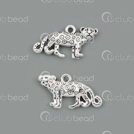 1413-5110-15 - Animal Metal Charm Leopard 12x22.5mm Nickel with 1.2mm loop 20pcs 1413-5110-15,Charms,montreal, quebec, canada, beads, wholesale