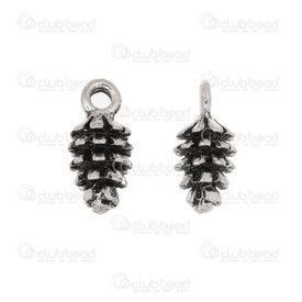 1413-5111-03 - Nature Metal Charm Pinecone 14x7mm Nickel 20pcs 1413-5111-03,coco,montreal, quebec, canada, beads, wholesale