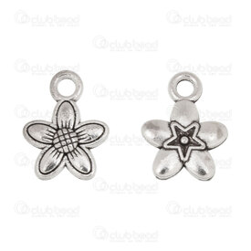 1413-5111-11 - Nature Metal Charm Flower 13x10x2mm with loop Natural 50pcs 1413-5111-11,Metal,montreal, quebec, canada, beads, wholesale