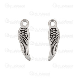 1413-5112-11 - Spiritual Metal charm Angel's wing 15.5x5.5mm Nickel 50pcs 1413-5112-11,Pendants,Metal,montreal, quebec, canada, beads, wholesale
