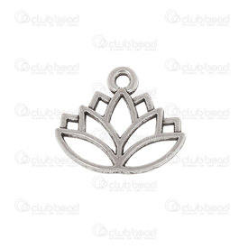 1413-5112-13 - Spiritual Metal Charm Lotus flower 11x16mm Nickel 30pcs 1413-5112-13,Charms,montreal, quebec, canada, beads, wholesale
