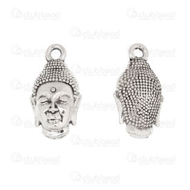 1413-5112-15WH - Spiritual Metal charm Buddha Head 14.5x10x6mm Nickel 20pcs 1413-5112-15WH,Charms,Metal,montreal, quebec, canada, beads, wholesale