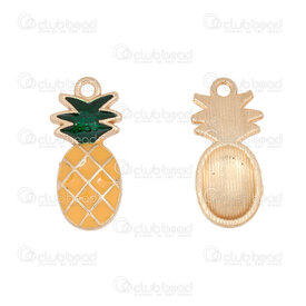 1413-5119-11 - Fruit Metal charm Pineapple 21x11.5mm Orange Filling Or 10pcs 1413-5119-11,Charms,Metal,montreal, quebec, canada, beads, wholesale