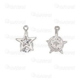 1413-5131 - Metal Breloque Étoile 10mm Nickel avec Zircon cubique Cristal 10pcs 1413-5131,Breloques,Métal,montreal, quebec, canada, beads, wholesale