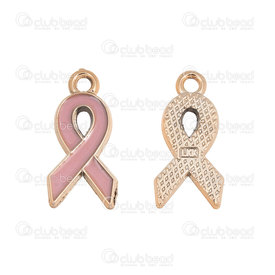 1413-5145-01 - Plastic Charm Breast Cancer Ribbon 21x10x2mm Pink Copper Coated 20pcs 1413-5145-01,Charms,Plastic,montreal, quebec, canada, beads, wholesale