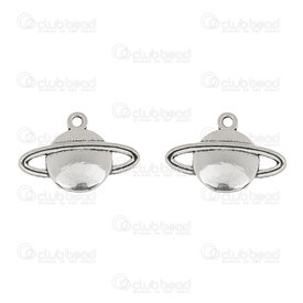 1413-5153-SL - Metal Charm Saturn 12x22mm Silver 10pcs 1413-5153-SL,Charms,Metal,montreal, quebec, canada, beads, wholesale