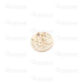 1413-5159-GL - Brass Charm Plate Round 10x0.8mm Hammered 1mm hole Gold 20pcs 1413-5159-GL,Charms,montreal, quebec, canada, beads, wholesale