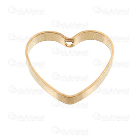 1413-5160-1201 - Brass Charm Heart 12.5x14.5x2.5mm Hollow Inner Diameter 9x12mm 1.2mm hole Natural 30pcs 1413-5160-1201,Charms,montreal, quebec, canada, beads, wholesale