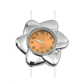 *1500-0031-03 - Watch Face Fancy Flower 33MM Orange Chrome 2 Holes 1pc !BATTERY NOT INCLUDED! *1500-0031-03,Watch Face,Flower,Fancy Flower,33MM,Orange,Orange,Metal,Chrome,2 Holes,1pc,China,Dollar Bead,montreal, quebec, canada, beads, wholesale