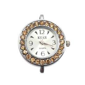*1500-0040-15 - Metal Watch Face Round 24MM Champagne With Shamballa Stones 1pc !BATTERY NOT INCLUDED! *1500-0040-15,Cadrans de montre,24MM,Metal,Watch Face,Round,24MM,Beige,Champagne,Metal,With Shamballa Stones,1pc,China,montreal, quebec, canada, beads, wholesale