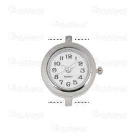 1500-1000-017 - Watch Face Fancy round 22mm White font Nickel 1pc !BATTERY NOT INCLUDED! 1500-1000-017,Cadrans de montre,montreal, quebec, canada, beads, wholesale