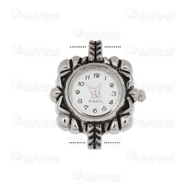 1500-1001-015 - Watch Face Fancy Square 22mm Nickel White Font 1pc !BATTERY NOT INCLUDED! 1500-1001-015,Cadrans de montre,montreal, quebec, canada, beads, wholesale