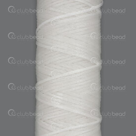 1601-0233-0.801 - Polyester Waxed Thread Flat 0.8mm White 50m Spool 1601-0233-0.801,Weaving,Threads,Polyester,Waxed,Thread,Flat,0.8mm,White,50m Spool,China,montreal, quebec, canada, beads, wholesale