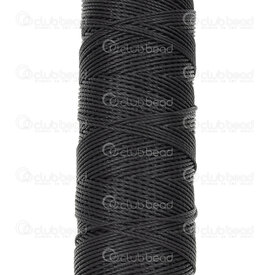 1601-0233-T0.601 - Fil Ciré Polyester Torsade Rond Noir 0.6mm (630D) Bobine de 70m 1601-0233-T0.601,Thread,montreal, quebec, canada, beads, wholesale