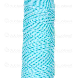 1601-0233-T0.605 - Fil Ciré Polyester Torsade Rond Turquoise Pale 0.6mm (630D) Bobine de 70m 1601-0233-T0.605,Thread,montreal, quebec, canada, beads, wholesale