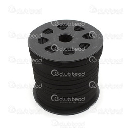 1602-0301-01 - disc Suedette Cord 1.5x5mm Black 45m (50 yd) 1602-0301-01,Suedette,montreal, quebec, canada, beads, wholesale