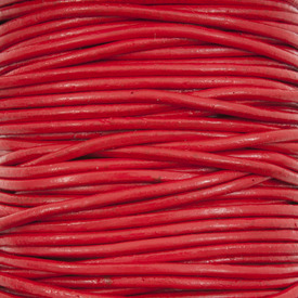1602-0411-07 - Leather Cord 1.5mm Red 10m Roll 1602-0411-07,Red,Leather,Cord,1.5MM,Red,10m Roll,China,montreal, quebec, canada, beads, wholesale