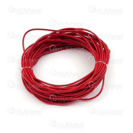 1602-0412-07 - Leather Cord 2mm Red 10m Roll 1602-0412-07,Red,Leather,Leather,Cord,2MM,Red,10m Roll,China,montreal, quebec, canada, beads, wholesale