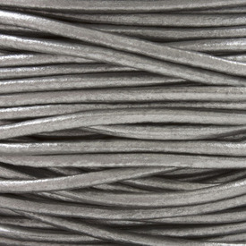 1602-0412-13 - Leather Cord 2mm Silver 10m Roll 1602-0412-13,2MM,Leather,Leather,Cord,2MM,Silver,10m Roll,China,montreal, quebec, canada, beads, wholesale