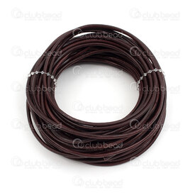 1602-0413-19 - Leather Cord 2.5mm Antique Dark Brown 10m Roll 1602-0413-19,cuir,montreal, quebec, canada, beads, wholesale