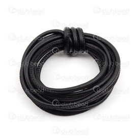 1602-0419-01 - Pu Faux Leather Stiched Cord Soft 4x3mm Black 2m (6.5ft) 1602-0419-01,Leather,Pu Faux Leather,Stiched,Cord,Soft,4X3MM,Black,2m (6.5ft),China,montreal, quebec, canada, beads, wholesale