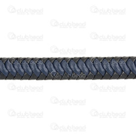 1602-0425-07 - Leather cord 9x5mm Flat navy stripe with black edge 5m roll 1602-0425-07,Threads and Cords,Leather,montreal, quebec, canada, beads, wholesale