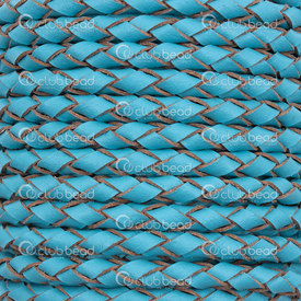 1602-0431-21 - Cordons Cuir Tressé 3mm Bleu Rouleau de 5m 1602-0431-21,Cuir,montreal, quebec, canada, beads, wholesale