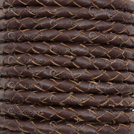 1602-0432-07 - Cordons Cuir Tressé 5mm Brun Pale Rouleau 4.5m 1602-0432-07,Cordons,montreal, quebec, canada, beads, wholesale