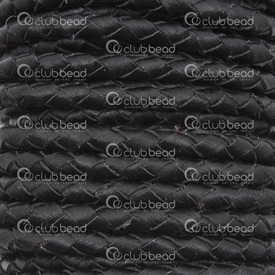 1602-0434-01 - Leather Cord Braided 4mm Black 5m Roll 1602-0434-01,Black,Leather,Leather,Cord,Braided,4mm,Black,5m Roll,China,montreal, quebec, canada, beads, wholesale