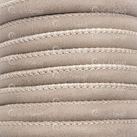 1602-0437-03 - Cordon Cousu Simili Cuir Pu Taupe Mât 5m (16.4pi) 1602-0437-03,Cuir,Pu Faux Leather,Stiched,Cordons,5X6MM,Taupe,Mât,5m (16.4ft),Chine,montreal, quebec, canada, beads, wholesale