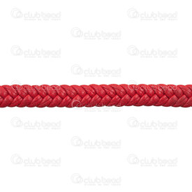 1602-0440-01 - Pu Faux Leather Braided Cord Flat 6x3mm Red 5m (16.4ft) 1602-0440-01,Red,Pu Faux Leather,Braided,Cord,Flat,6X3MM,Red,5m (16.4ft),China,montreal, quebec, canada, beads, wholesale