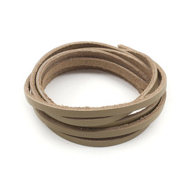1602-0450-05 - Leather Cord Flat 4 to 5mm Tan App. 1.5m Italy 1602-0450-05,suédine,Leather,Leather,Cord,Flat,4 to 5mm,Tan,App. 1.5m,Italy,montreal, quebec, canada, beads, wholesale