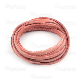 1602-0450-07 - Leather Cord Flat 4 to 5mm Light Salmon Pink App. 1.5m Italy 1602-0450-07,Threads and Cords,App. 1.5m,Leather,Cord,Flat,4 to 5mm,Salmon Pink,Light,App. 1.5m,Italy,montreal, quebec, canada, beads, wholesale