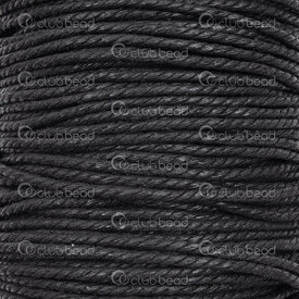 1604-0209-TW - Cotton Waxed Cord Twisted 2mm Black 91m (100 yd) 1604-0209-TW,Black,Cotton,Waxed,Cord,Twisted,2MM,Black,91m (100 yd),China,montreal, quebec, canada, beads, wholesale