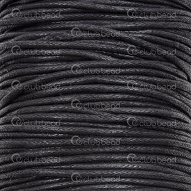 1604-0227 - Cotton Waxed Cord 2.5mm Black 91m (100 yd) 1604-0227,Threads and Cords,Waxed cotton,montreal, quebec, canada, beads, wholesale