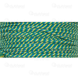 1604-0401-1.21 - Cotton Cord 1.2mm Twisted Green-Blue-Yellow 20m roll 1604-0401-1.21,3),montreal, quebec, canada, beads, wholesale